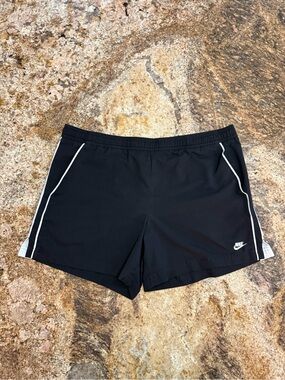 Nike Black Athletic Shorts with White Piping